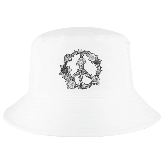 Peace Symbol Roses And Thorns Cool Comfort Performance Bucket Hat