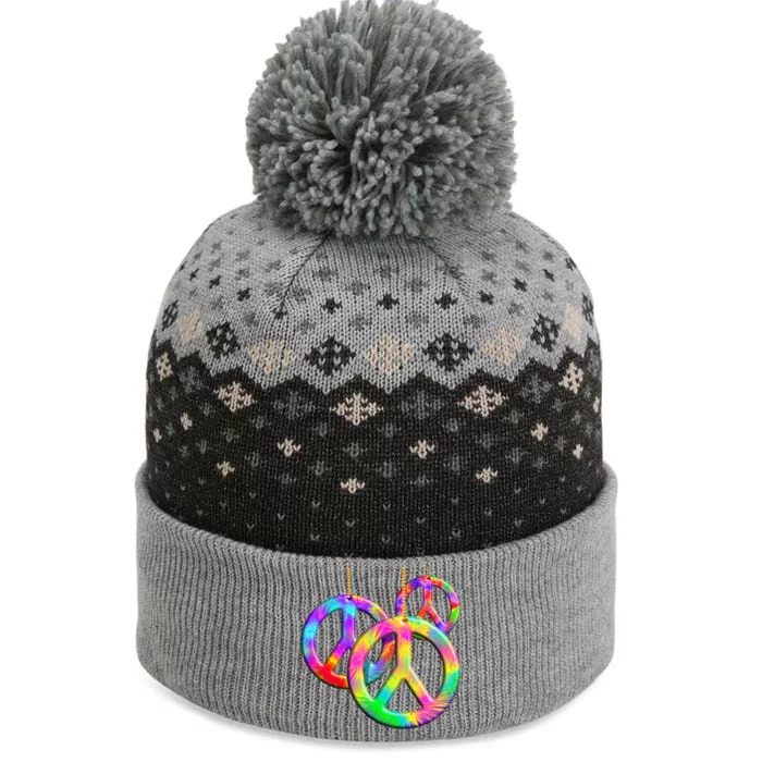 Peace Symbols Psychedelic Necklace The Baniff Cuffed Pom Beanie