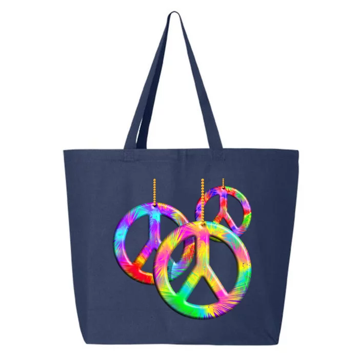 Peace Symbols Psychedelic Necklace 25L Jumbo Tote