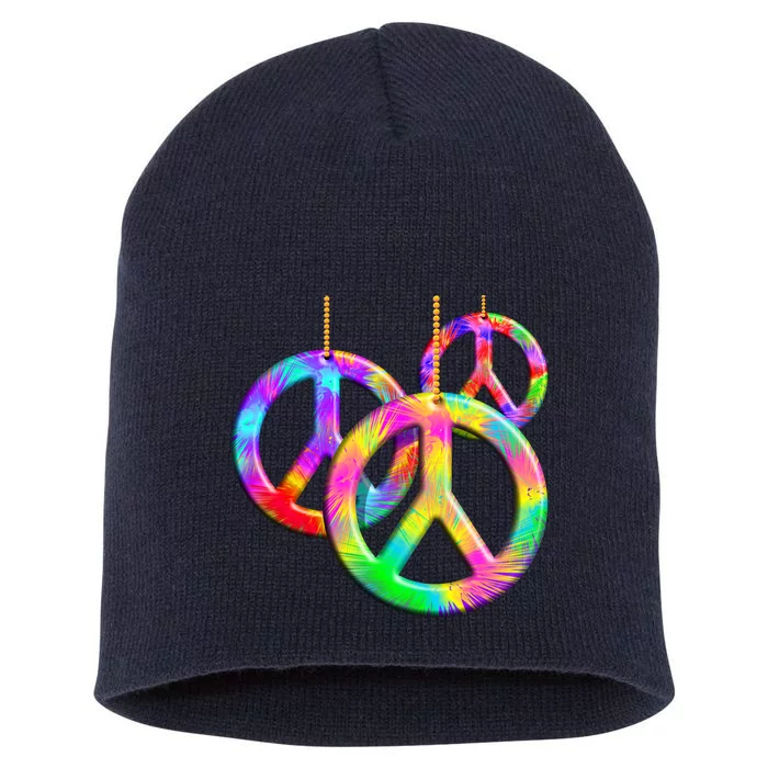 Peace Symbols Psychedelic Necklace Short Acrylic Beanie