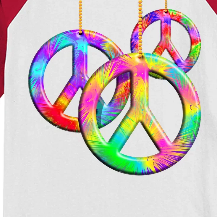 Peace Symbols Psychedelic Necklace Kids Colorblock Raglan Jersey