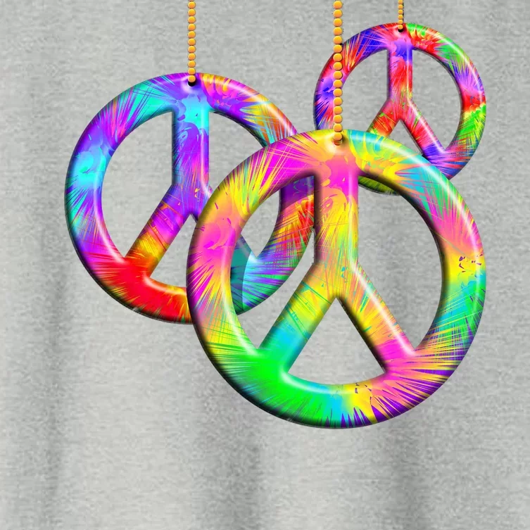 Peace Symbols Psychedelic Necklace Women's Crop Top Tee