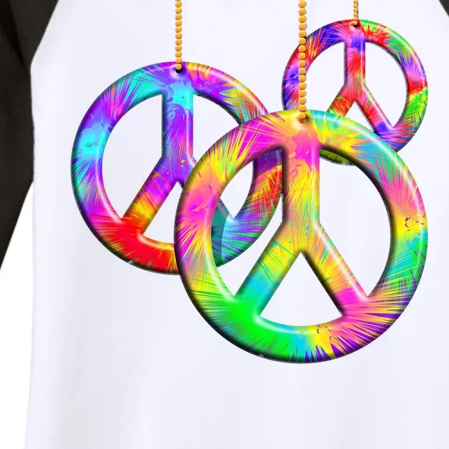 Peace Symbols Psychedelic Necklace Women's Tri-Blend 3/4-Sleeve Raglan Shirt