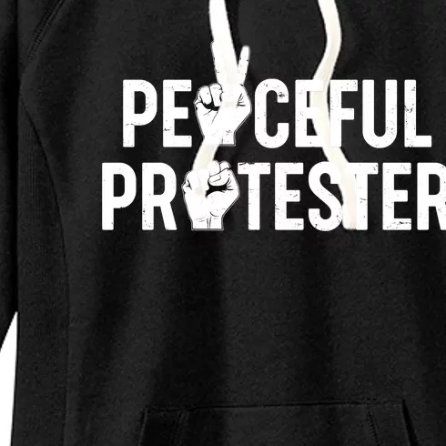 Peaceful Protester Peace Sign Protest Fist Women's Fleece Hoodie