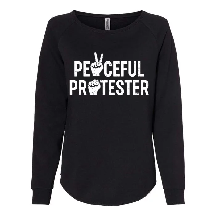 Peaceful Protester Peace Sign Protest Fist Womens California Wash Sweatshirt