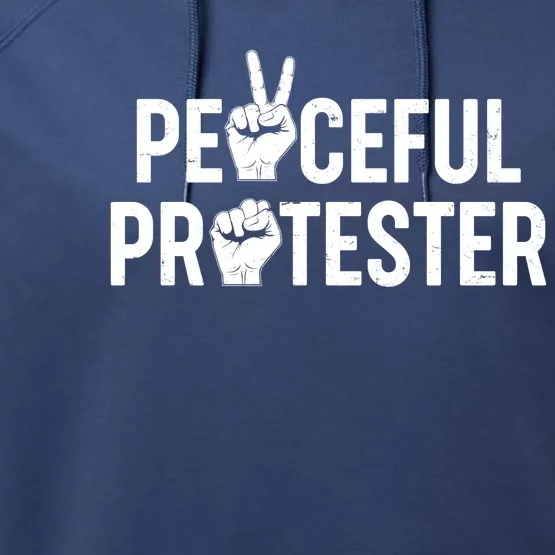 Peaceful Protester Peace Sign Protest Fist Performance Fleece Hoodie