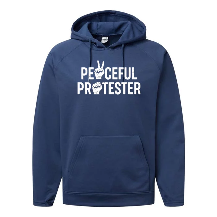 Peaceful Protester Peace Sign Protest Fist Performance Fleece Hoodie