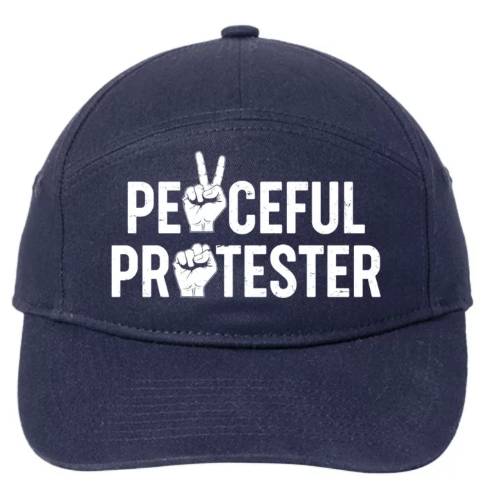 Peaceful Protester Peace Sign Protest Fist 7-Panel Snapback Hat