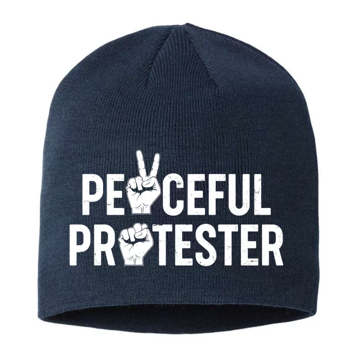 Peaceful Protester Peace Sign Protest Fist 8 1/2in Sustainable Knit Beanie