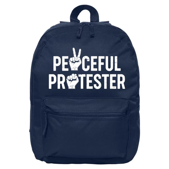 Peaceful Protester Peace Sign Protest Fist 16 in Basic Backpack