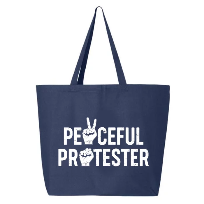 Peaceful Protester Peace Sign Protest Fist 25L Jumbo Tote