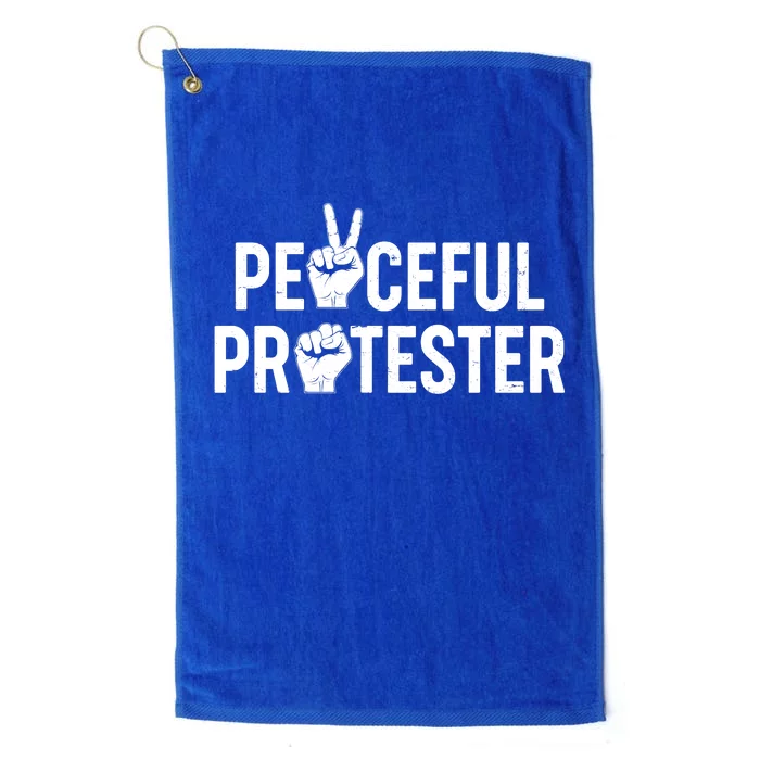 Peaceful Protester Peace Sign Protest Fist Platinum Collection Golf Towel