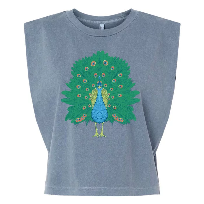 Peacock Bird Garment-Dyed Women's Muscle Tee