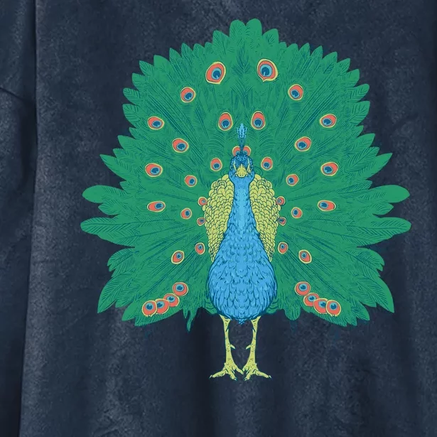 Peacock Bird Hooded Wearable Blanket