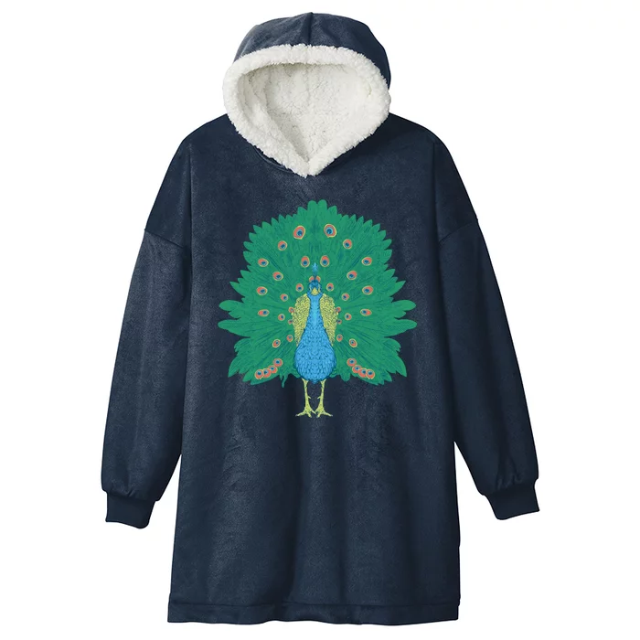 Peacock Bird Hooded Wearable Blanket