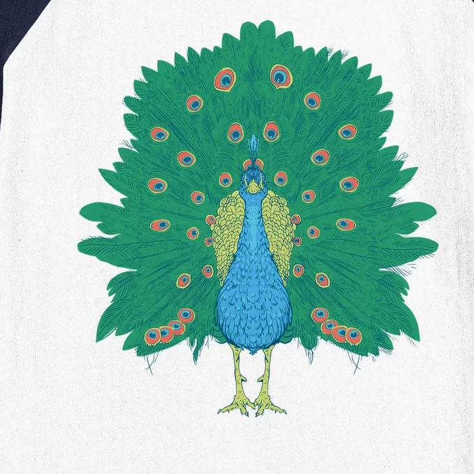 Peacock Bird Baseball Sleeve Shirt