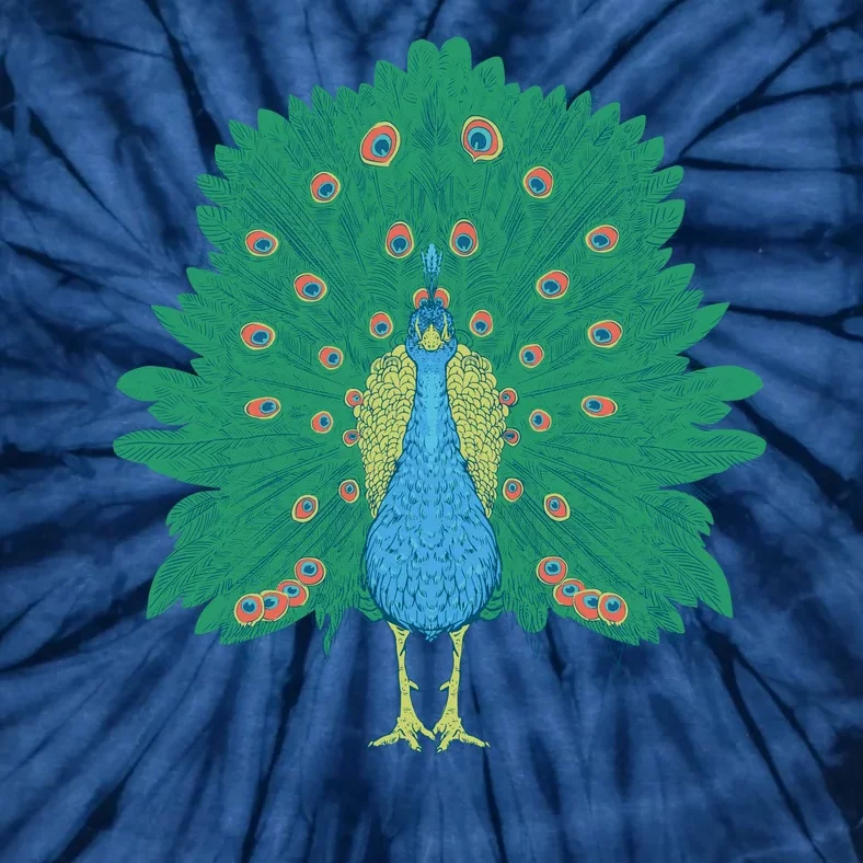 Peacock Bird Tie-Dye T-Shirt