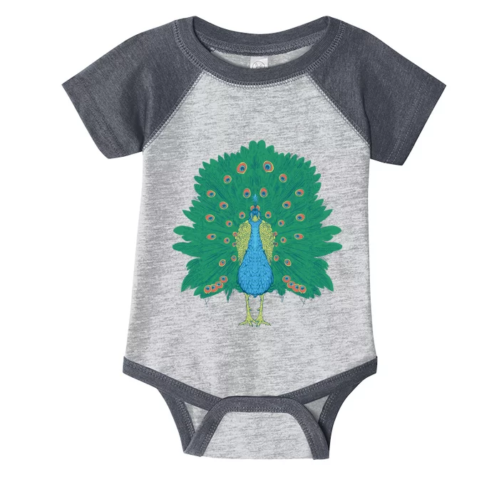 Peacock Bird Infant Baby Jersey Bodysuit