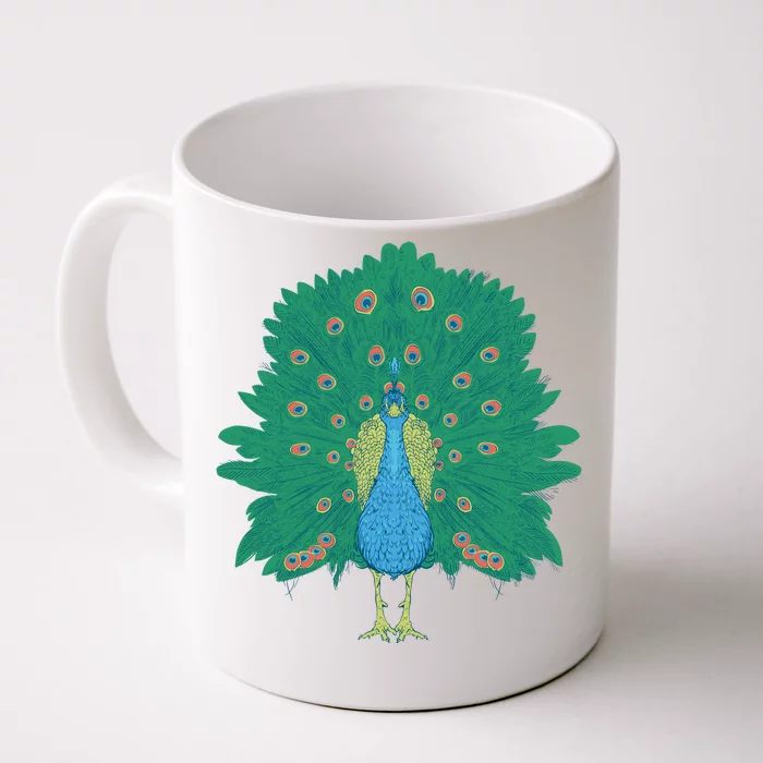 Peacock Bird Front & Back Coffee Mug