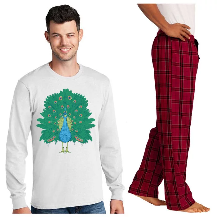 Peacock Bird Long Sleeve Pajama Set