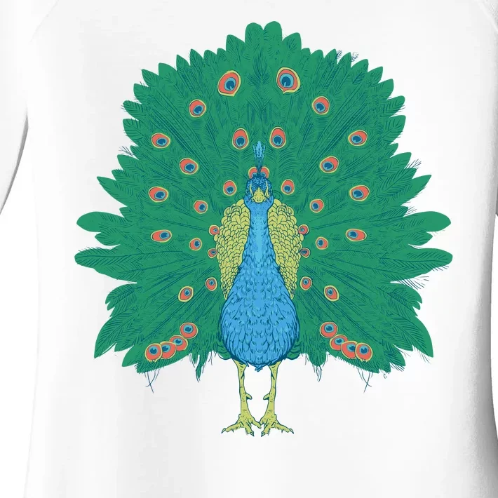 Peacock Bird Women's Perfect Tri Tunic Long Sleeve Shirt