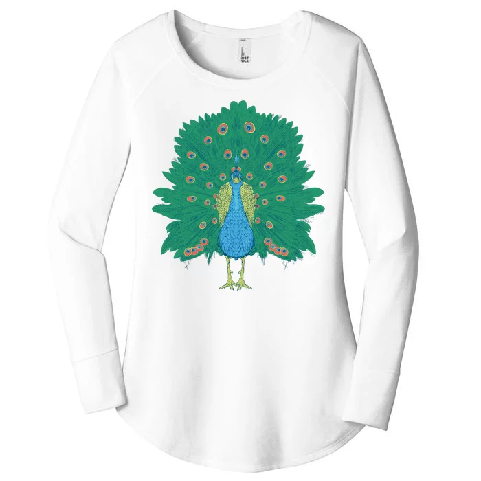 Peacock Bird Women's Perfect Tri Tunic Long Sleeve Shirt