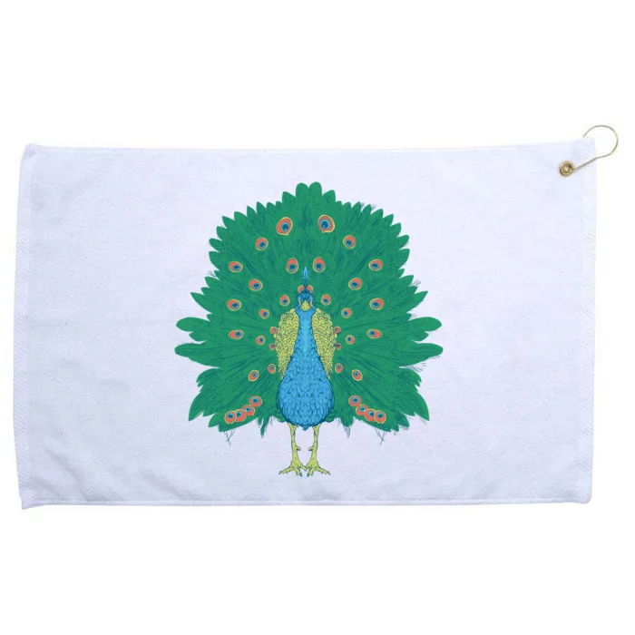 Peacock Bird Grommeted Golf Towel