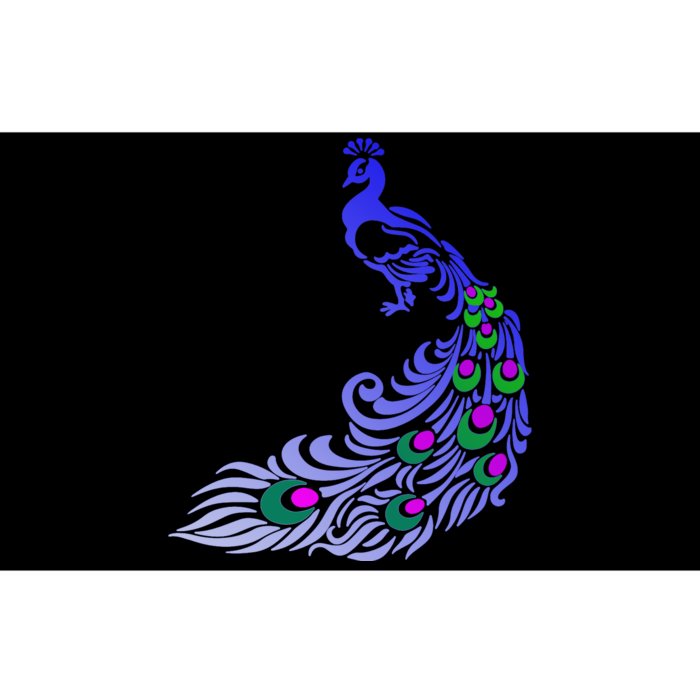 Peacock Colorful Illustration Bumper Sticker