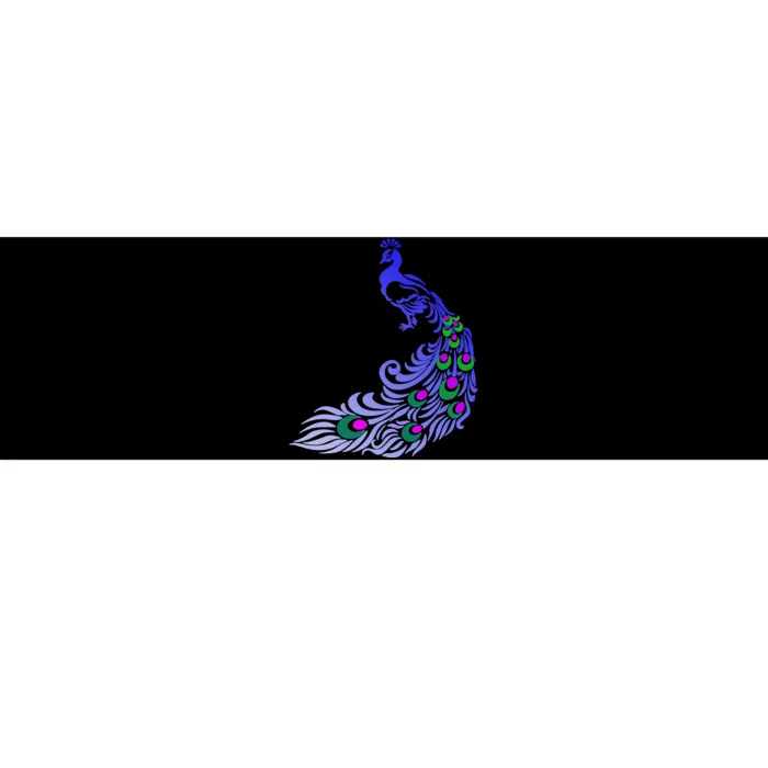 Peacock Colorful Illustration Bumper Sticker