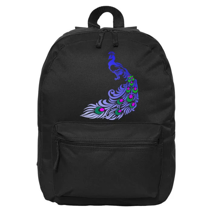 Peacock Colorful Illustration 16 in Basic Backpack