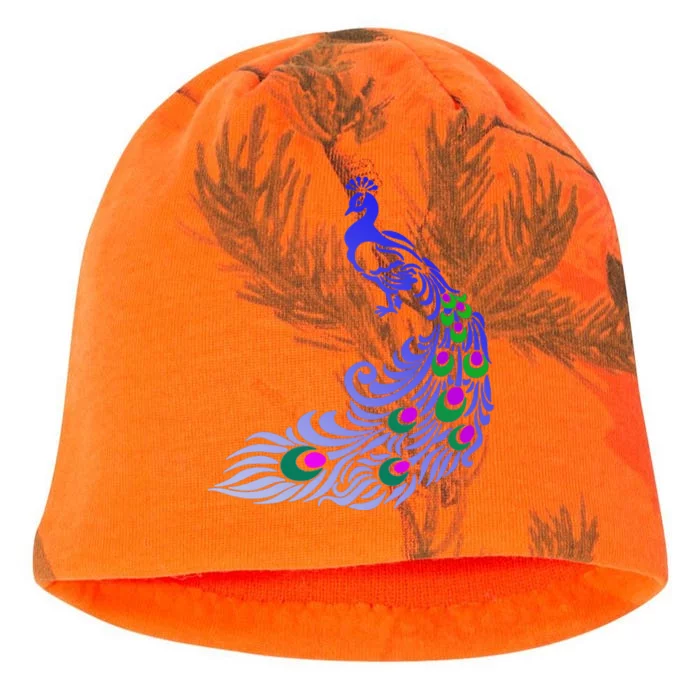 Peacock Colorful Illustration Kati - Camo Knit Beanie