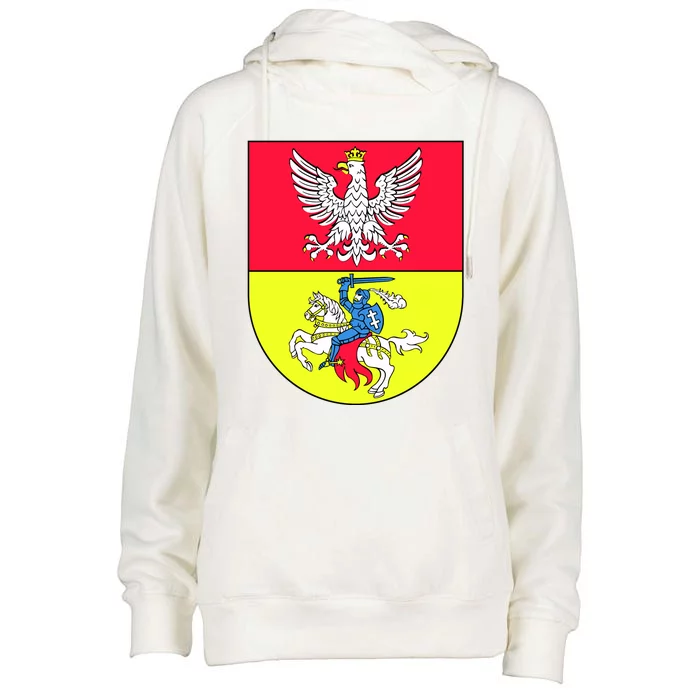 Polish Eagle Bialystok Coat Of Arms City Womens Funnel Neck Pullover Hood