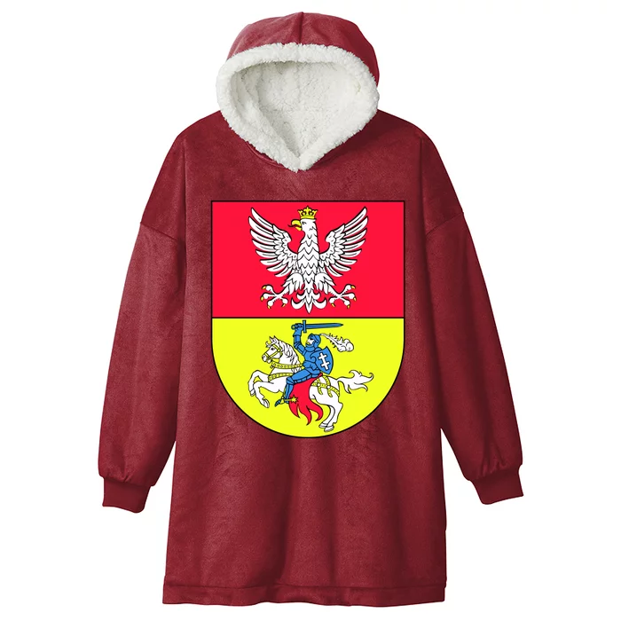 Polish Eagle Bialystok Coat Of Arms City Hooded Wearable Blanket