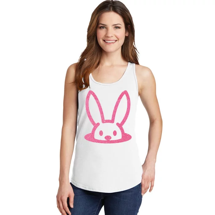 Peaking Easter Bunny Cute Ladies Essential Tank