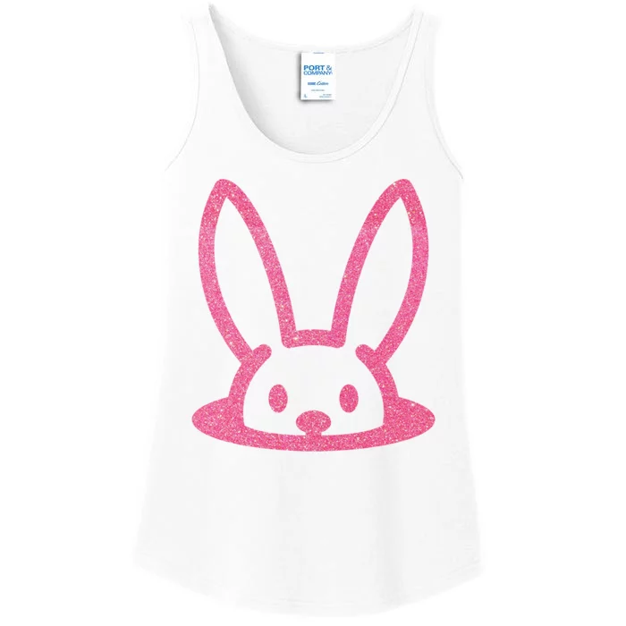 Peaking Easter Bunny Cute Ladies Essential Tank