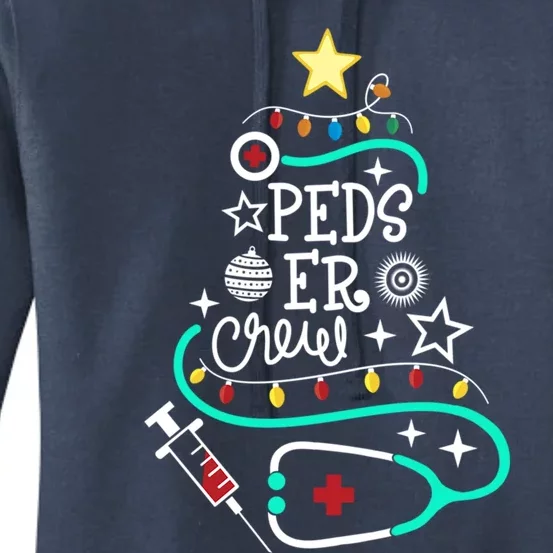 Peds Er Christmas Crew Emergency Nurse Pediatric Er Techs Great Gift Women's Pullover Hoodie