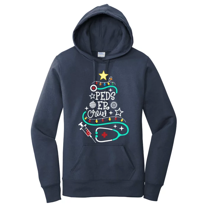 Peds Er Christmas Crew Emergency Nurse Pediatric Er Techs Great Gift Women's Pullover Hoodie