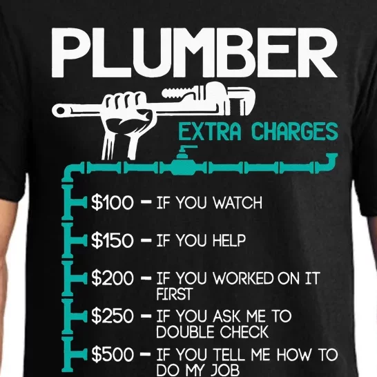 Plumber Extra Charges Funny Plumbing Handyman Pipe Fitter Pajama Set