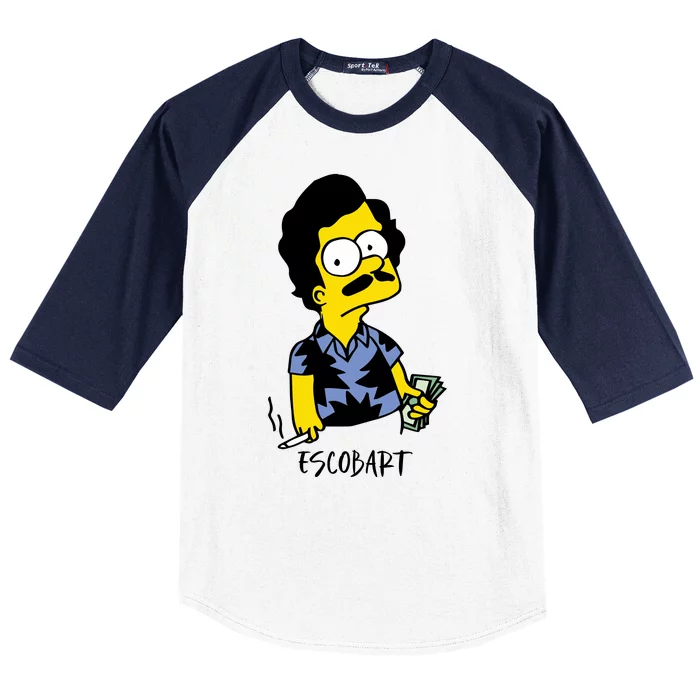 Pablo Escobar Cartoon Parody Design. Baseball Sleeve Shirt