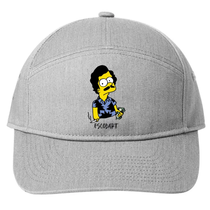 Pablo Escobar Cartoon Parody Design. 7-Panel Snapback Hat