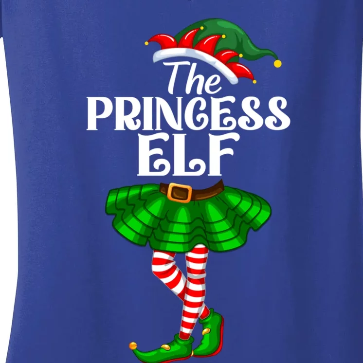 Princess Elf Christmas Costume Matching Family Elf Squad Gift Women's V-Neck T-Shirt