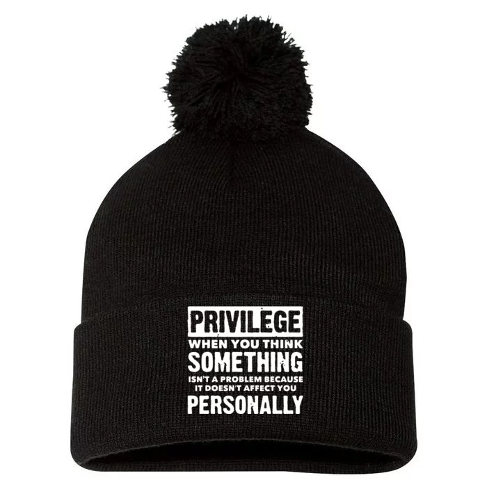 Privilege Explained Civil Rights & Black History Month Pom Pom 12in Knit Beanie