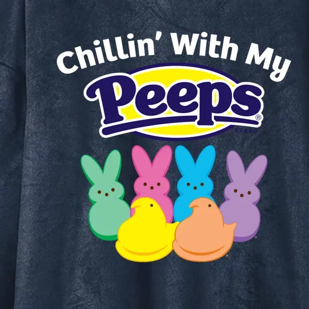 Peeps Easter Chillin With My Peeps Gift Hooded Wearable Blanket