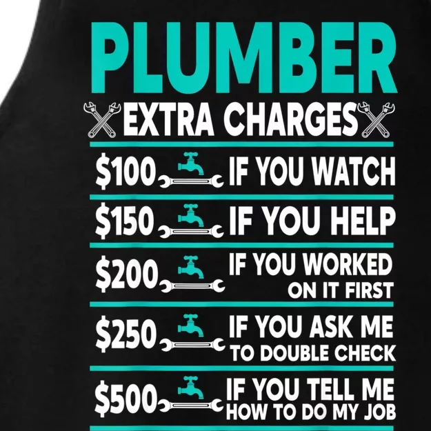 Plumber Extra Charges Hourly Rate Ladies Tri-Blend Wicking Tank