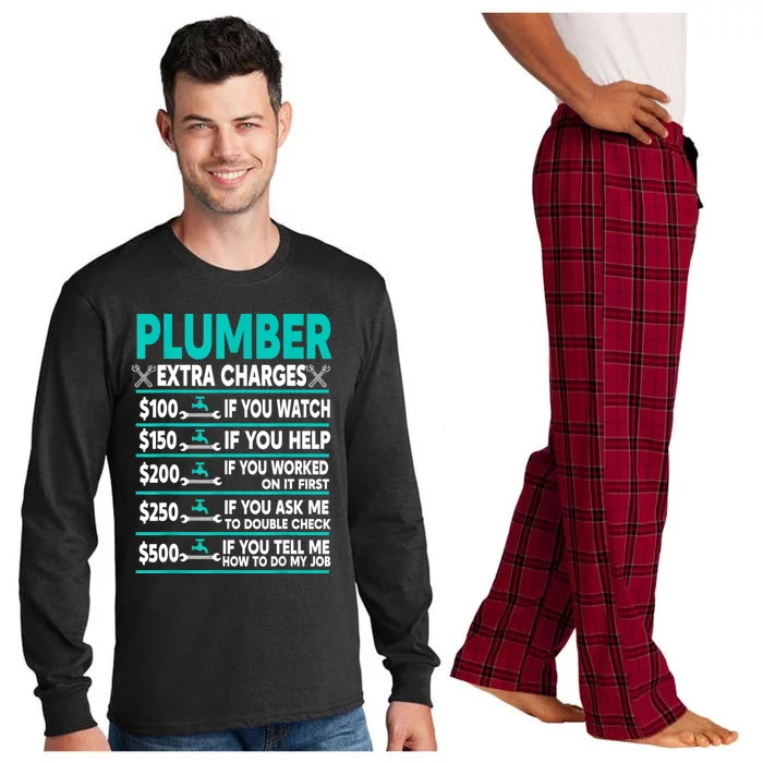 Plumber Extra Charges Hourly Rate Long Sleeve Pajama Set