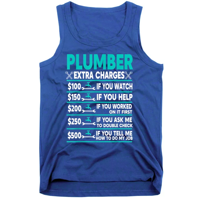 Plumber Extra Charges Hourly Rate Tank Top