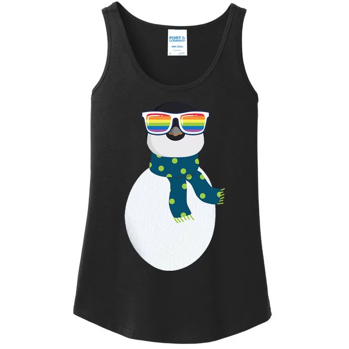 Penguin Easy Costume Halloween LGBTQ Rainbow Queer Pride Ladies Essential Tank