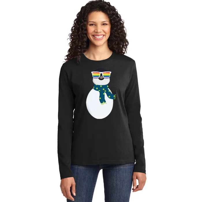 Penguin Easy Costume Halloween LGBTQ Rainbow Queer Pride Ladies Long Sleeve Shirt