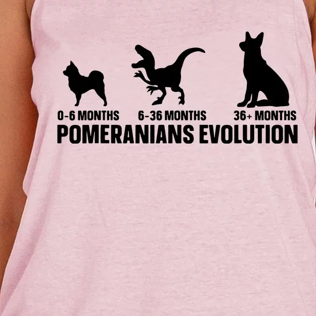 Pomeranians Evolution Design For A Pomeranian Owner Women's Knotted Racerback Tank