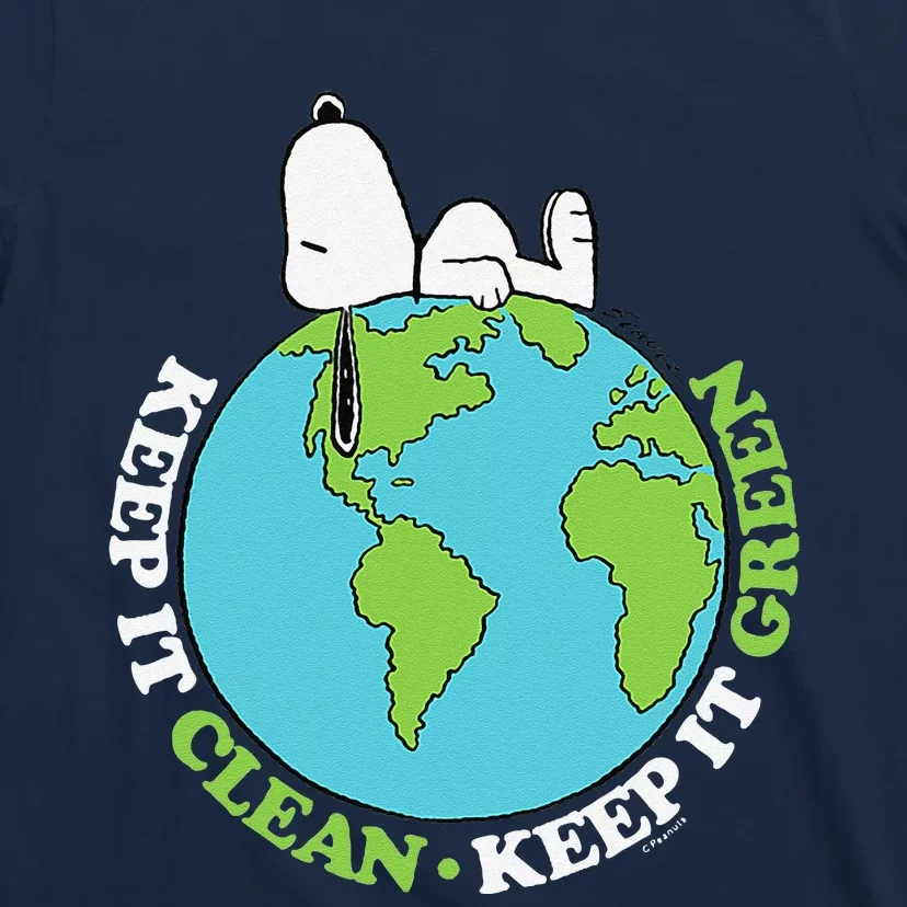 Peanuts Earth Day Snoopyy Keep It Clean Keep It Green T-Shirt